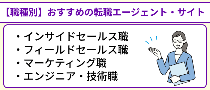 【職種別】おすすめのSaaS業界向け転職エージェント・サイトのイラスト